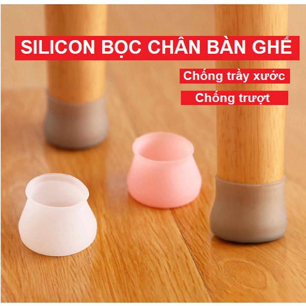 COMBO 4 VỎ BỌC CHÂN BÀN GHẾ BẰNG SILICON DÀY CHỐNG XƯỚC SÀN, BỊT CHÂN BÀN GHẾ  (giao màu ngẫu nhiên)