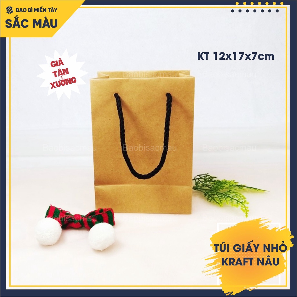 Sét 10 Túi Giấy Kraft Nâu thời trang nhiều kích thước