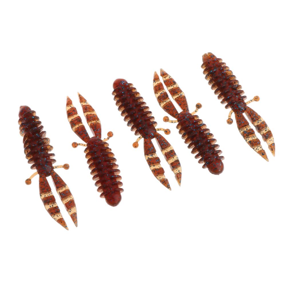 5 Pieces Bionic Soft Bubble Shrimp Artificial Fishing Baits Set