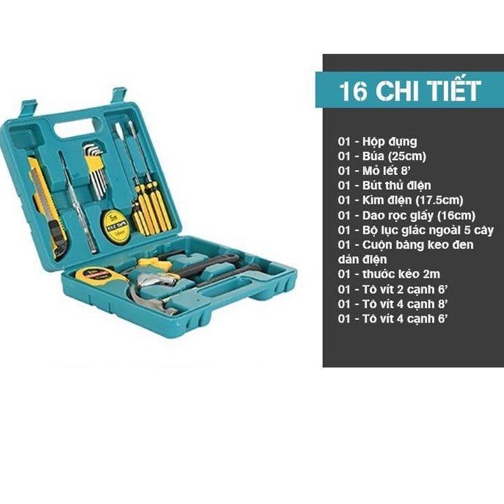 Bộ Dụng Cụ Sửa Chữa Đa Năng - Hộp Dụng Cụ Đồ Nghề 16 Món