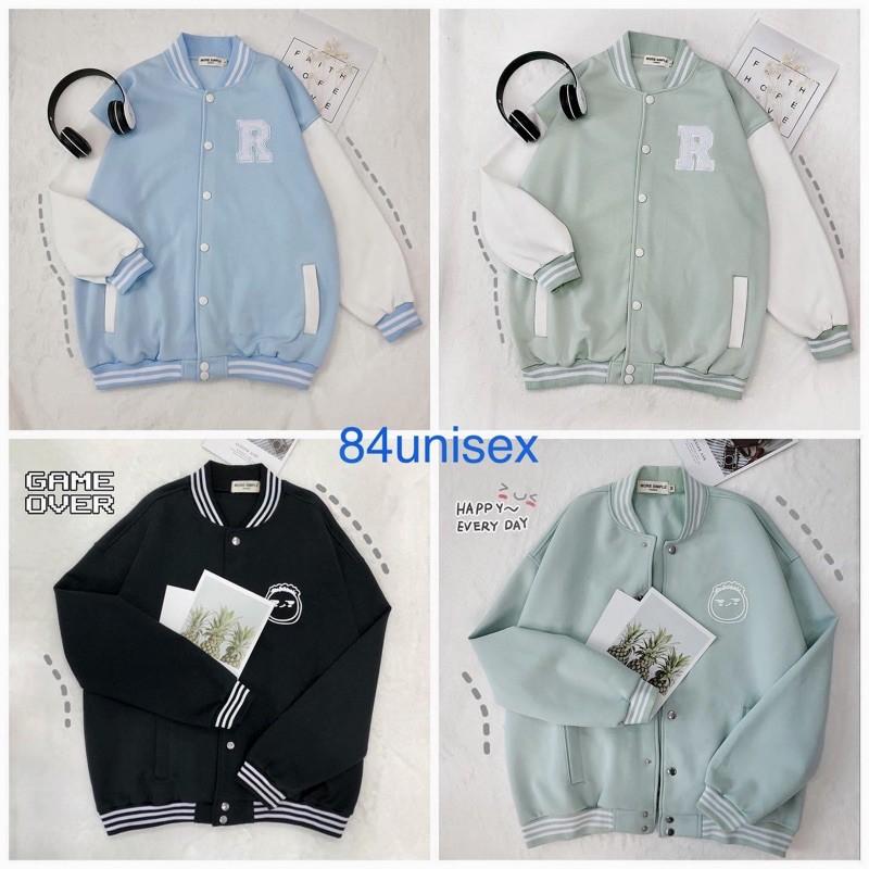 Áo Khoác Bomber Jemcloset FACE & Rayson Tay Dài Form Rộng Ulzzang