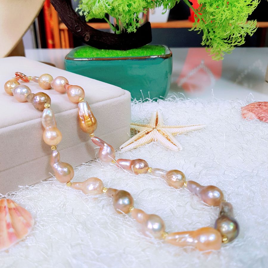 Vòng Cổ Ngọc Trai Nước Ngọt Thiên Nhiên Cao Cấp - Chuỗi Đơn Baroque Hồ Lô - Sắc Nước Hương Trời - Trang Sức Cô Tấm - BALI PEARL - CTJ0612 - Đa Sắc