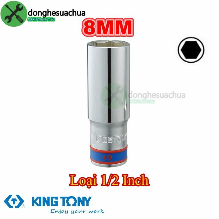 Tuýp 8mm 1/2 Kingtony 423508M loại dài 6 cạnh màu trắng