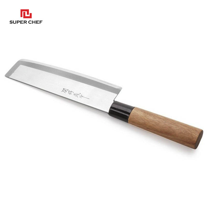 Dao Thái Rau Củ Quả Cán Gỗ Chính Hãng Super Chef Chuẩn Dao Nakiri Nhật Cao Cấp Siêu Sắc Bén, Lâu Cùng Bằng Thép Không Gỉ, Không Ăn Mòn An Toàn Sức Khỏe, Siêu Tiện Lợi ( Lưỡi dài 16.5cm)