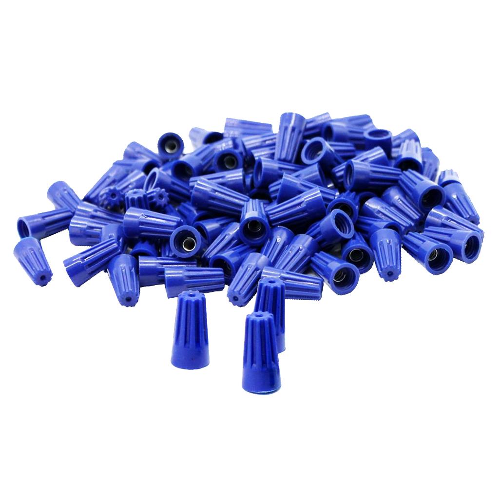 100PCS Winged Wire Connectors Twist-On Easy Screw On Caps Blue Assortment