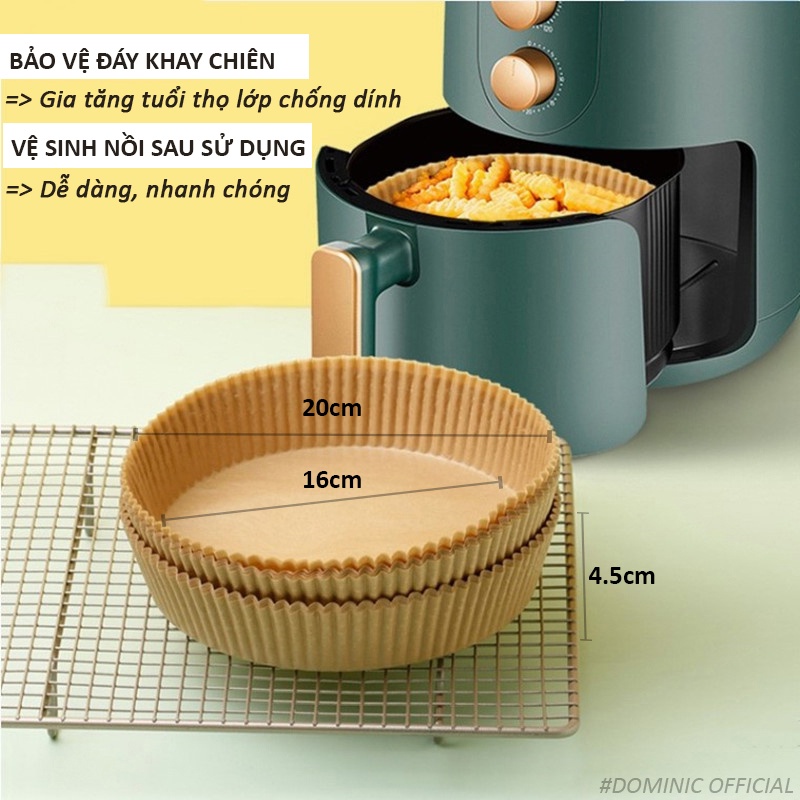 Giấy Lót Nồi Chiên Miếng Giấy Nến Lót Chống Thắm Chống Dính Tiện Dụng Set 30 Cái