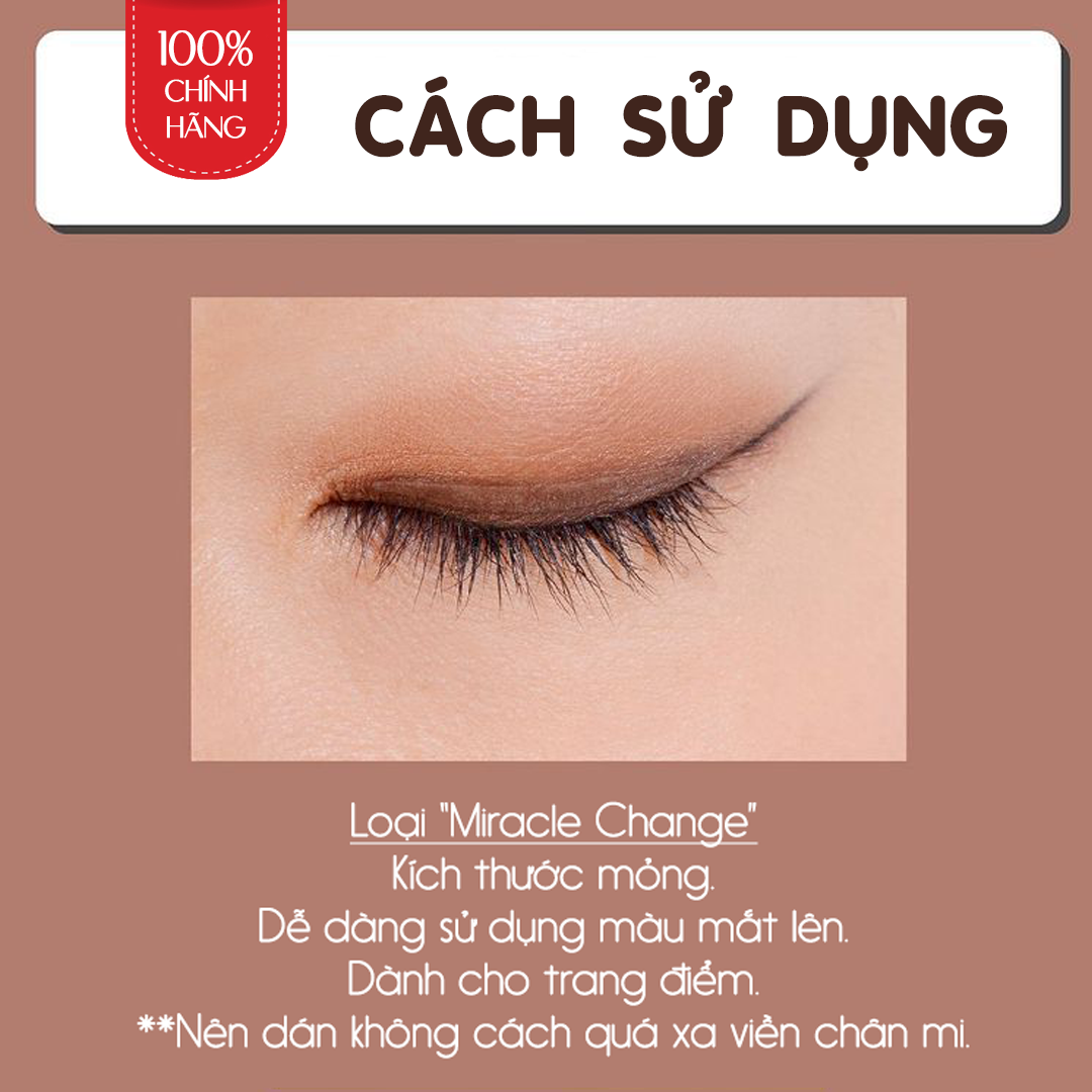 Miếng Dán Kích 2 Mí Nhật Bản Màu Be, Bám Phấn Mắt Koji Micracle Change Eyetape