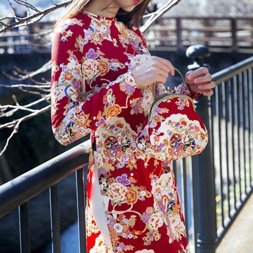 Vải thô họa tiết Nhật Bản may đầm, áo dài, túi ví handmade