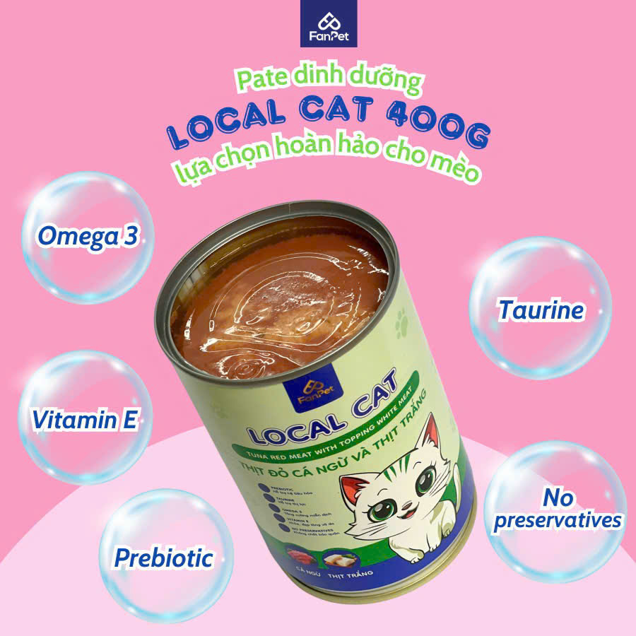 Pate lon Local Cat mèo con và mèo trưởng thành 400g