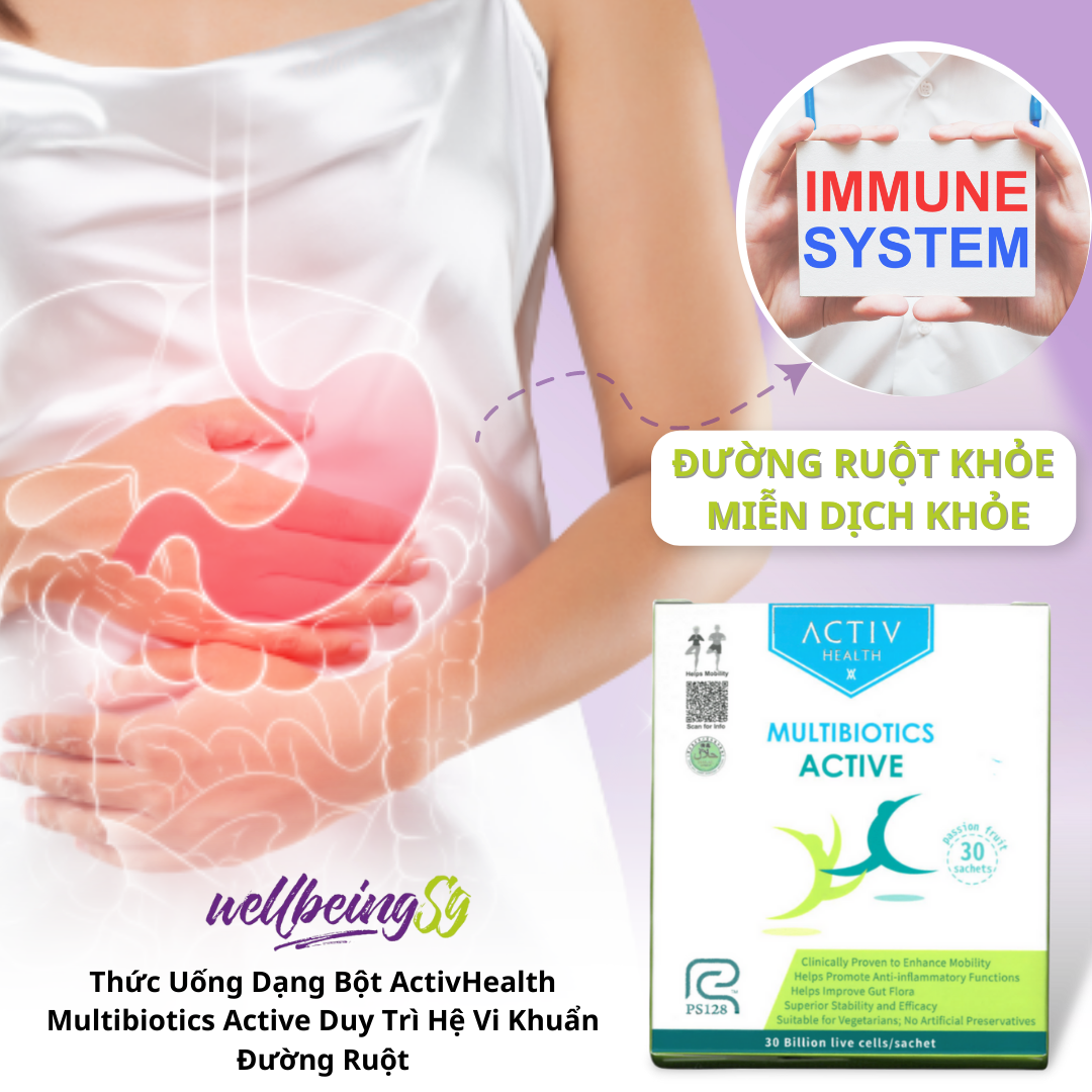 Thức Uống Dạng Bột ActivHealth Multibiotics Active Duy Trì Hệ Vi Khuẩn Đường Ruột, Hỗ Trợ Giải Tỏa Căng Thẳng, Bổ Sung Năng Lượng Cho Cơ Thể