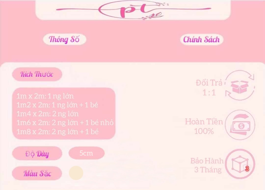 Nệm Cao Su Non Diamond Gold Dày 5CM