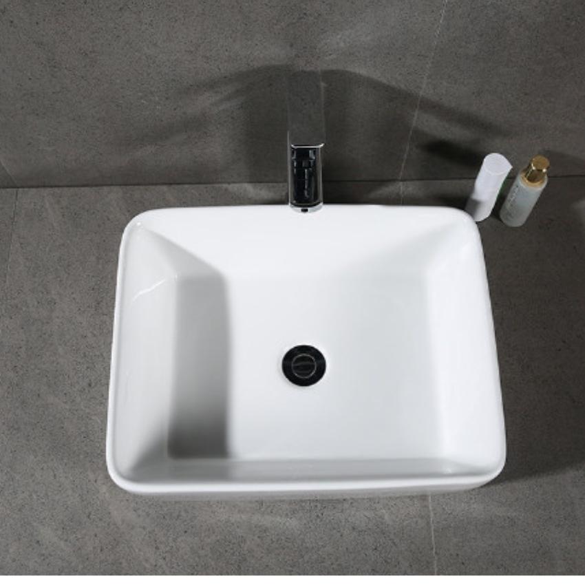 Chậu lavabo rửa mặt đặt bàn đá C399A men nano kháng khuẩn (Tặng bộ xiphong chun thoát nước 49k)