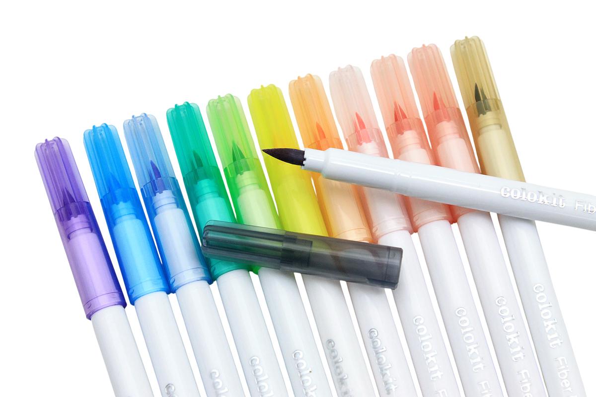 Vỉ 12 Bút Lông Màu Đầu Brush - Cotton Candy - Colokit FP-C017