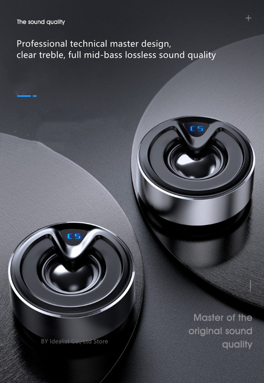 Nhỏ TWS Loa Bluetooth Không Dây Mini Kim Loại Bass Nặng Ngoài Trời Loa Siêu Trầm Di Động Cột Nhạc Hộp Âm Thanh Loa Cho Điện Thoại Color: Silver Woofer Size/Full-Range Size: Other Tweeter Size: Other