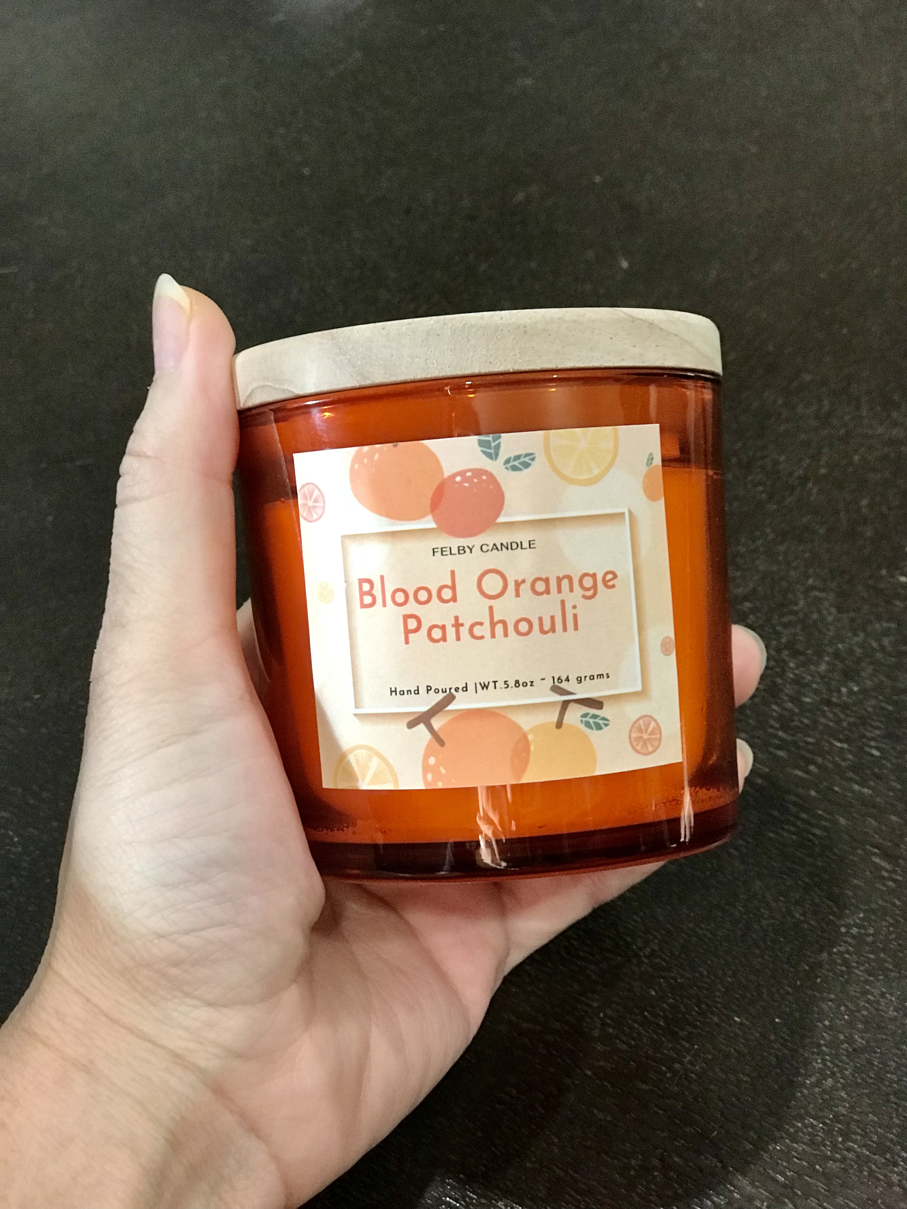 Nến thơm tự nhiên Blood Orange Patchouli, hương cam, hoắc hương, nguyên liệu nhập khẩu, 164 grams, bấc sợi