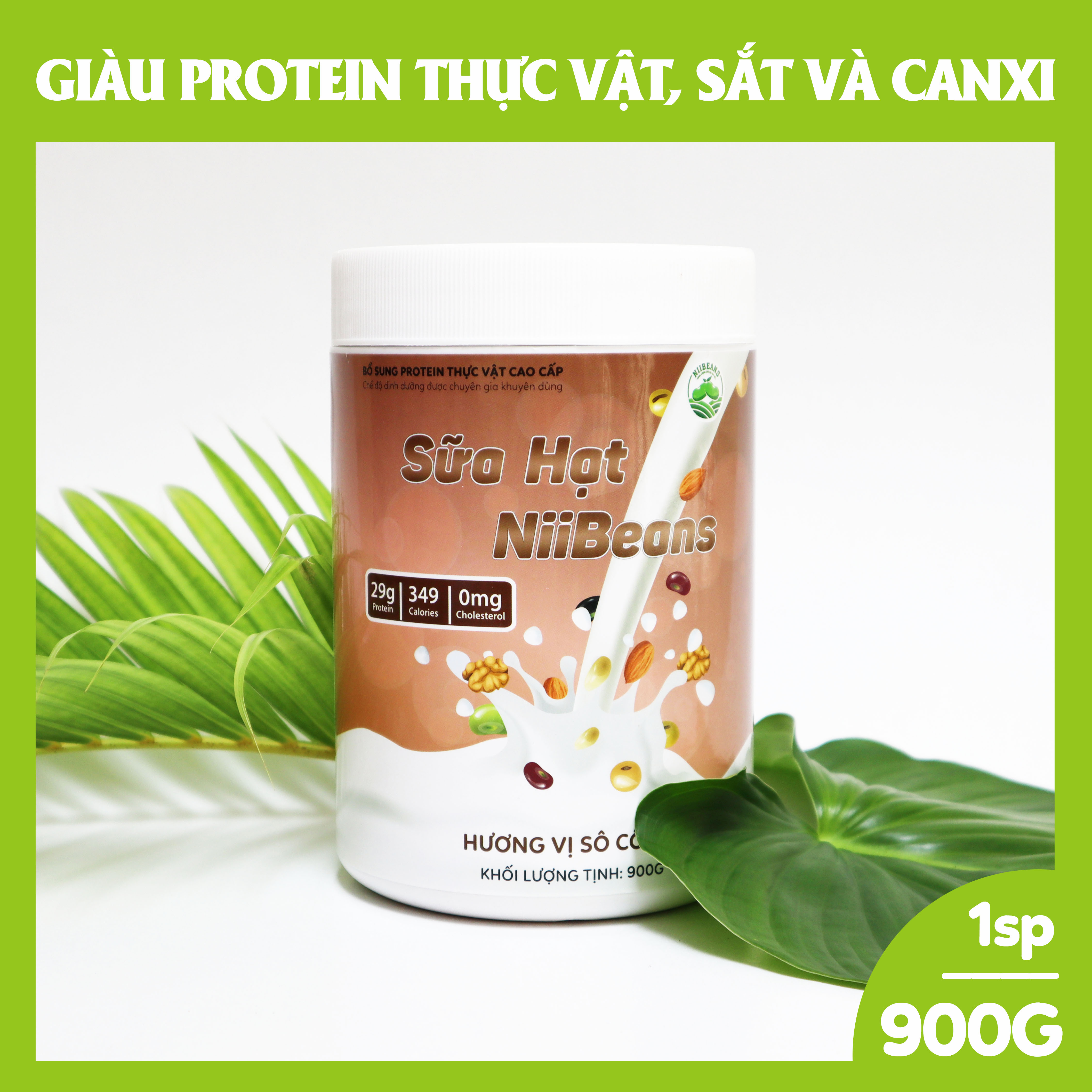 Sữa hạt NiiBeans Tăng cân Hương vị Sô Cô La 900G