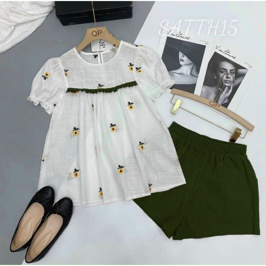 SET ĐŨI ÁO HOA THÊU NỔI