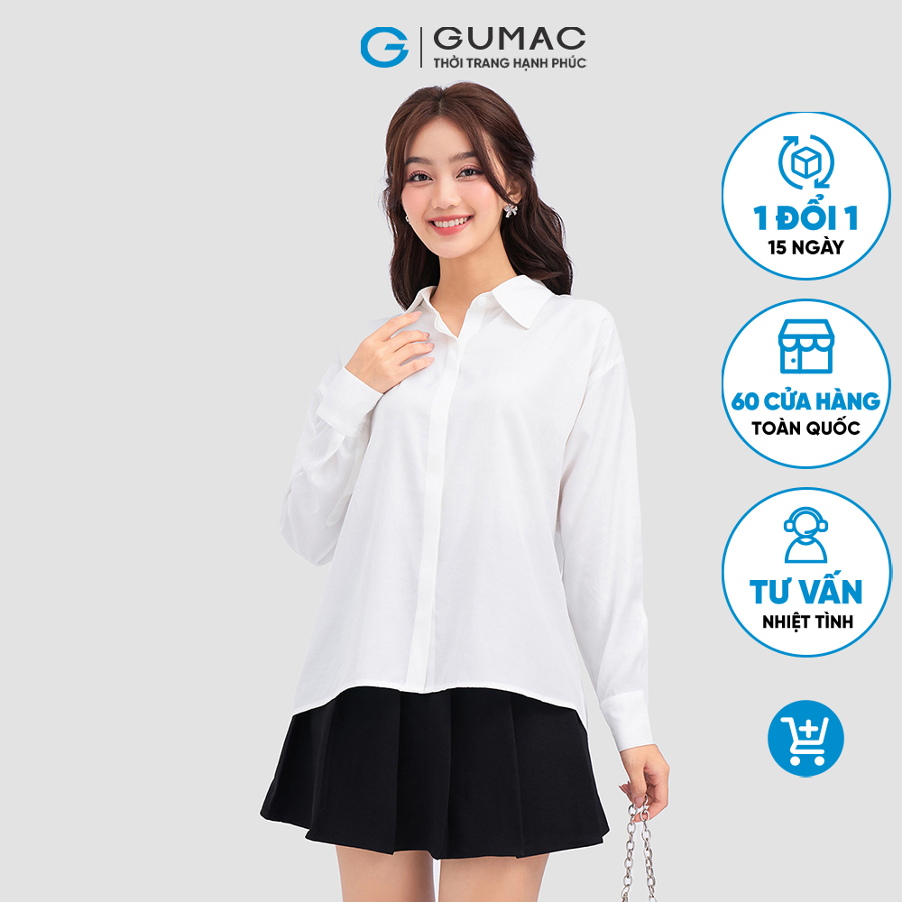 Áo sơ mi phom rộng GUMAC AC12007