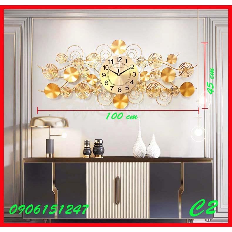 Đồng hồ treo tường trang trí decor C2 kích thước 110 x 45 cm