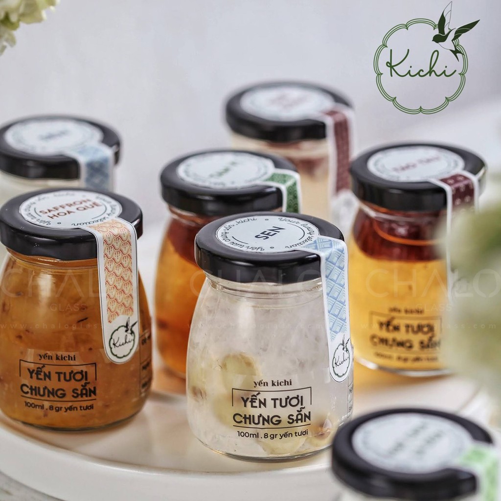 Bộ 10 hũ , lọ thủy tinh loại 100ml nắp thiếc chưng yến hoặc đựng gia vị vô cùng vệ sinh an toàn dễ dàng sử dụng