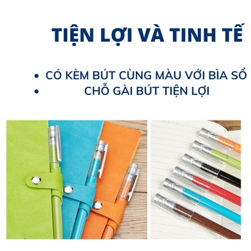 Sổ tay ghi chép A5 bìa da có kèm bút bi HEETON A25862