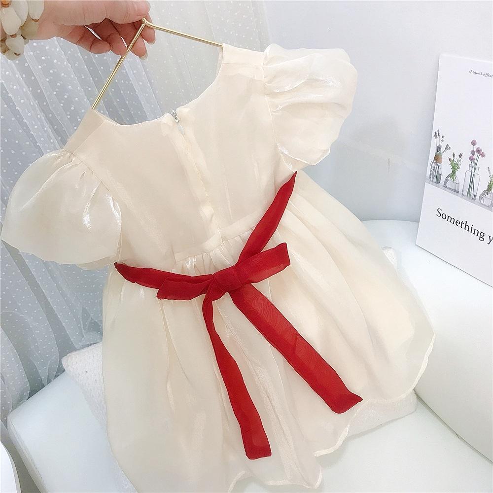 [118:H12] Đầm voan lụa tay bồng hàng quảng châu cao cấp cho bé gái