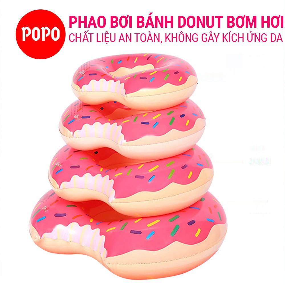 Phao bơi bơm hơi bánh donut chất liệu dầy dặn, hoa văn đẹp mắt, kích cỡ đa dạng phù hợp mọi lứa tuổi SPORTY