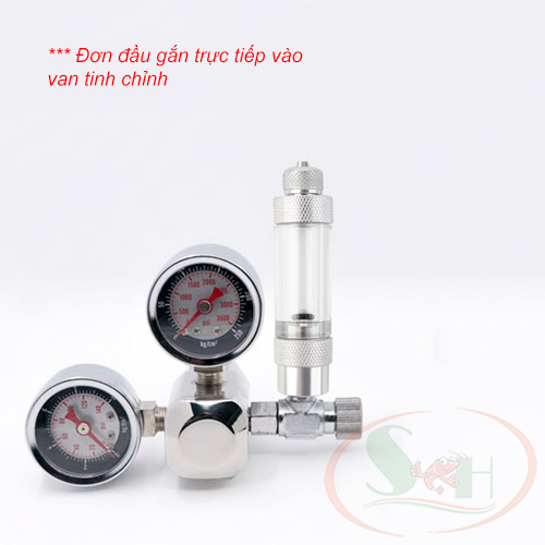 Đếm giọt co2 Mufan Bubble Counter đơn, đôi đầu tích hợp van một chiều bể thủy sinh