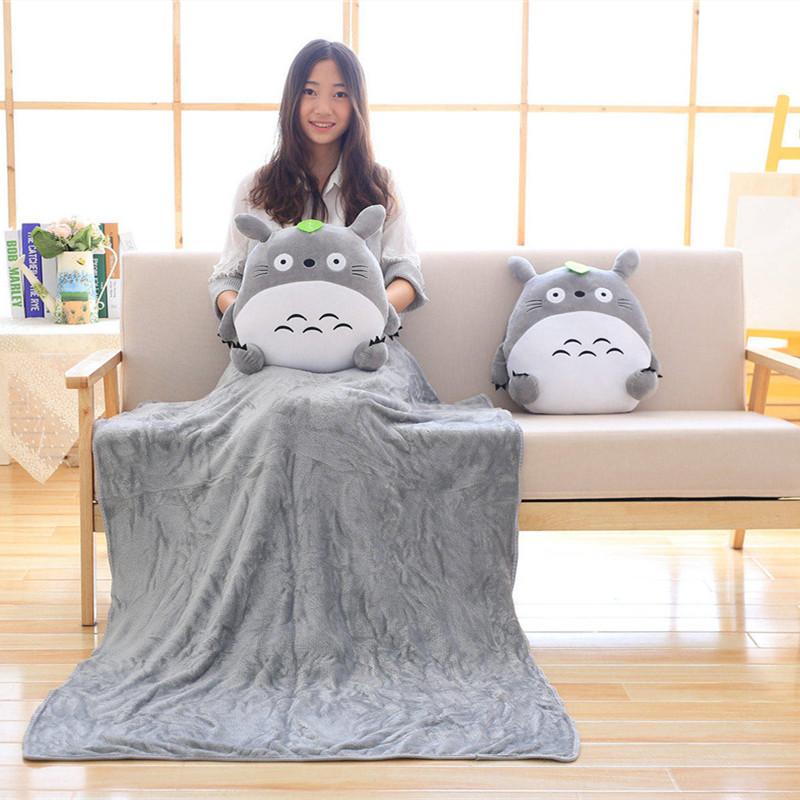 30Cm Totoro Gối Nhung Đa Chức Năng 3 Trong 1 Ném Gối Totoro Tay Ấm Gối Đệm Với Chăn Trẻ Em Bé cô Gái Đồ Chơi Mềm Mại
