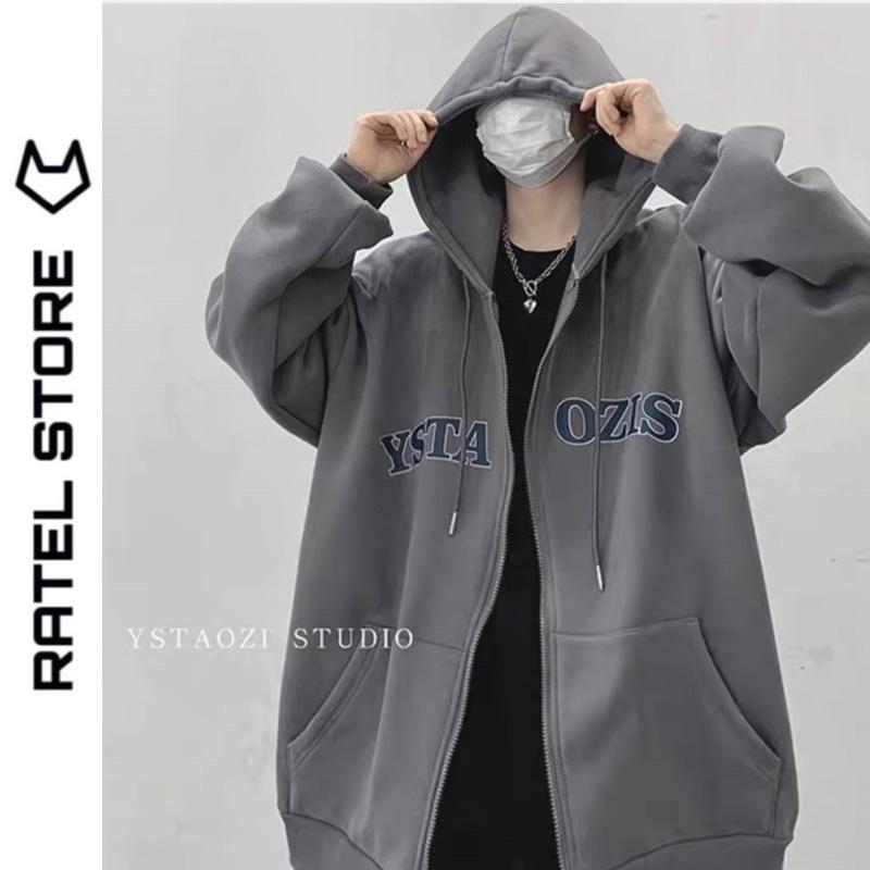 Áo Khoác Jacket Hoodie Zip Nỉ Thu Đông Nam Nữ YSTAOZIS Unisex Form Rộng