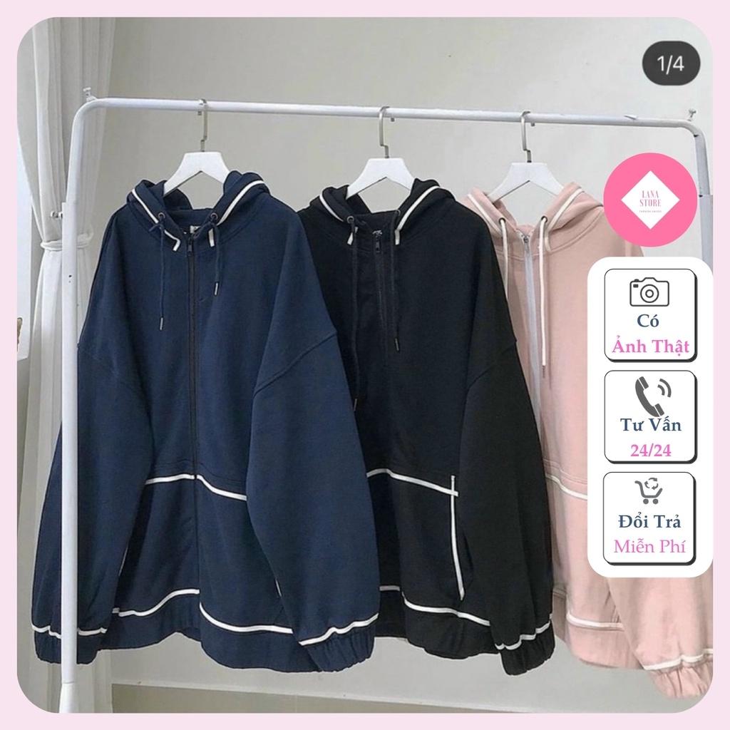 Áo Khoác Nỉ Ngoại Viền Line May Áo Hoodie Viền Thêu Unisex Chất Nỉ Đẹp