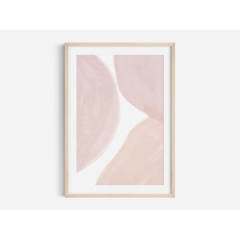 Tranh treo tường | Tranh nghệ thuật trừu tượng - Salmon Pink, Neutral Abstract Art Print, Shape Abstract Art