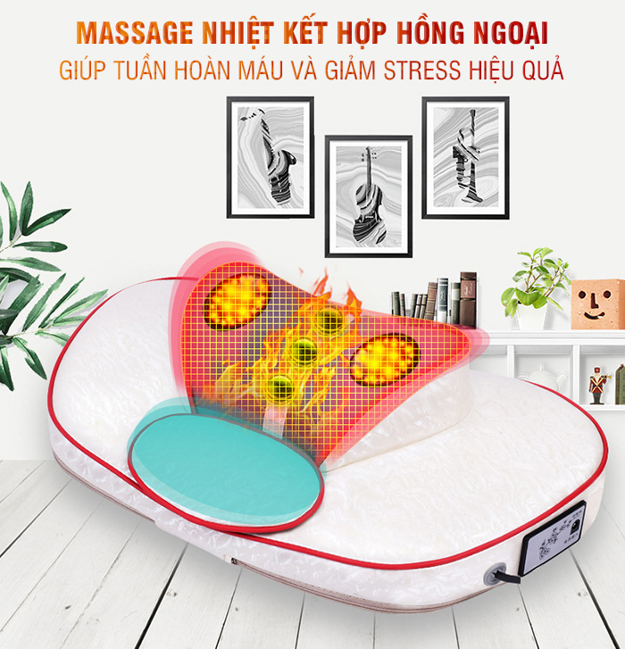 Máy massage cổ vai gáy YIJIA YJ-303 - Hỗ trợ trị đau nhức mỏi cổ với công nghệ mát xa xoay dây ấn, nhiệt hồng hồng ngoại và túi khí nâng cổ