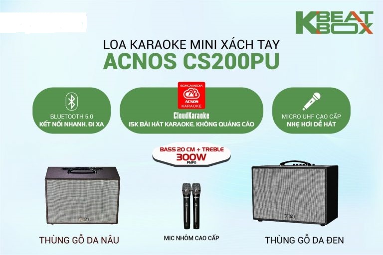 Loa Karaoke mini xách tay ACNOS CS200PU - Hàng chính hãng