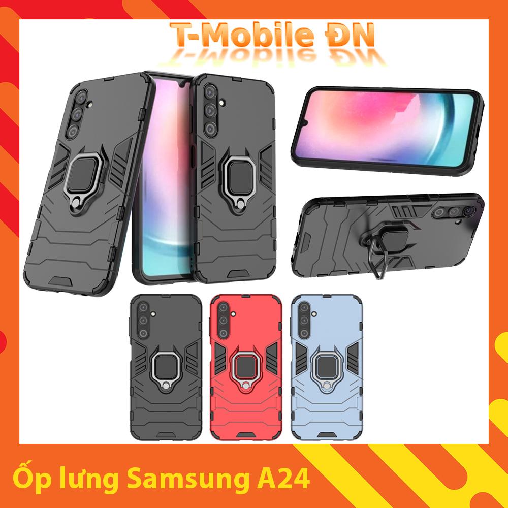 Ốp lưng Samsung A24, Ốp Chống sốc Iron Man có giá đỡ nhẫn iring hít Ôtô Bảo vệ viền và Camera cho Samsung A24