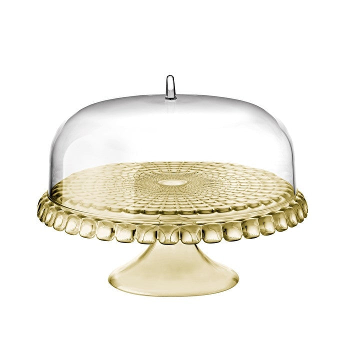 Đế Đỡ Trưng Bày Bánh Kem Có Nắp Chụp, Hoa Văn Tiffany Khắc Nổi Guzzini Cake Stand With Dome &quot; Tiffany&quot; - Chất Liệu Cao Cấp, Thân Thiện Môi Trường - Hoàn Hảo Phục Vụ Bánh Tarts, Bánh Ngọt