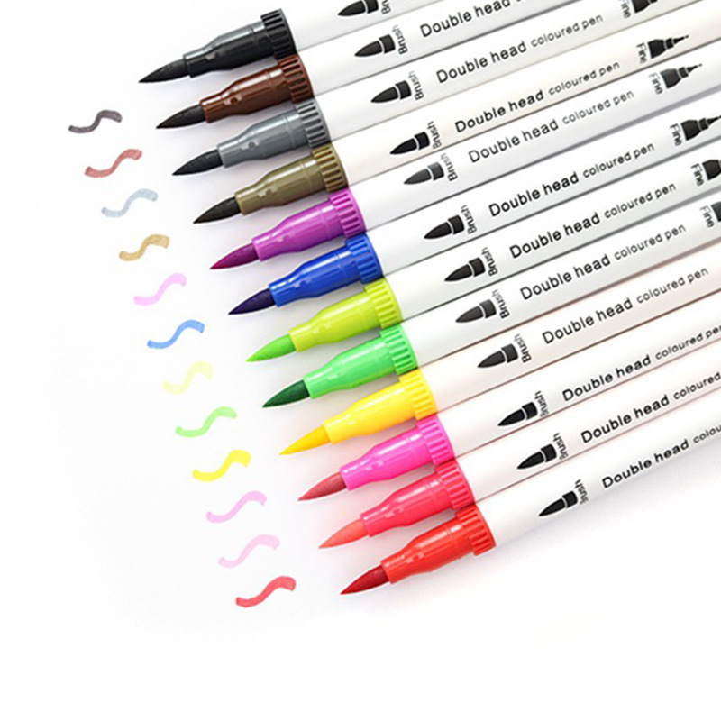 Bút dual brush pen fineliner Bút lông kim 2 đầu dùng để vẽ, tô màu, viết calligraphy lẻ 1 bút phụ kiện văn phòng phẩm