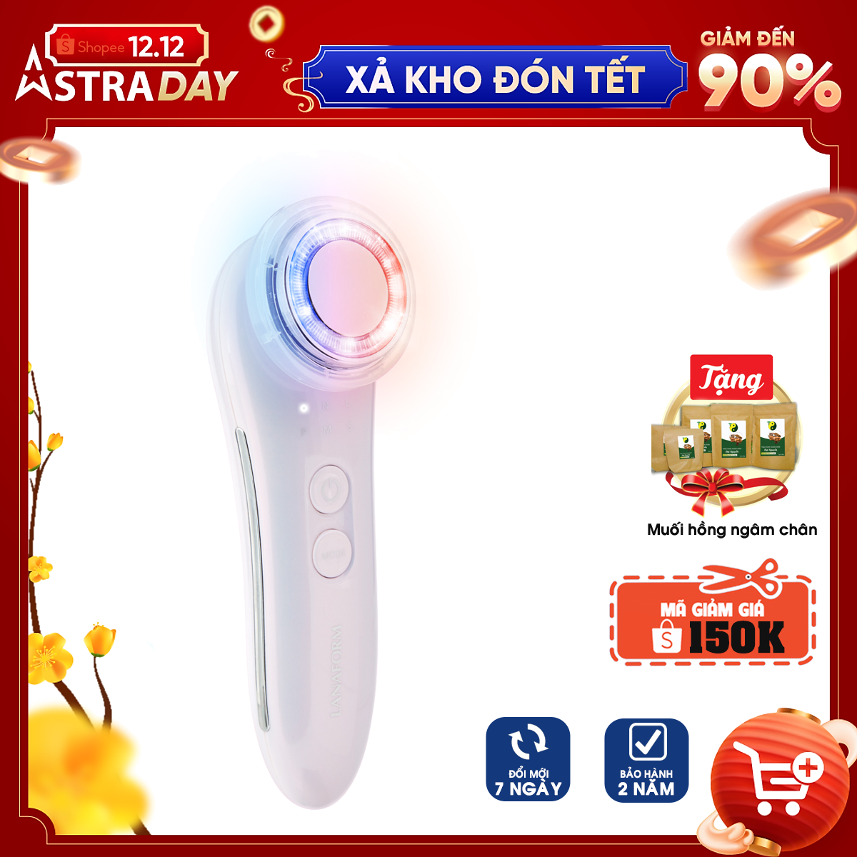 Máy điện di đẩy tinh chất và chăm sóc da 6 trong 1 Lanaform PureSkin