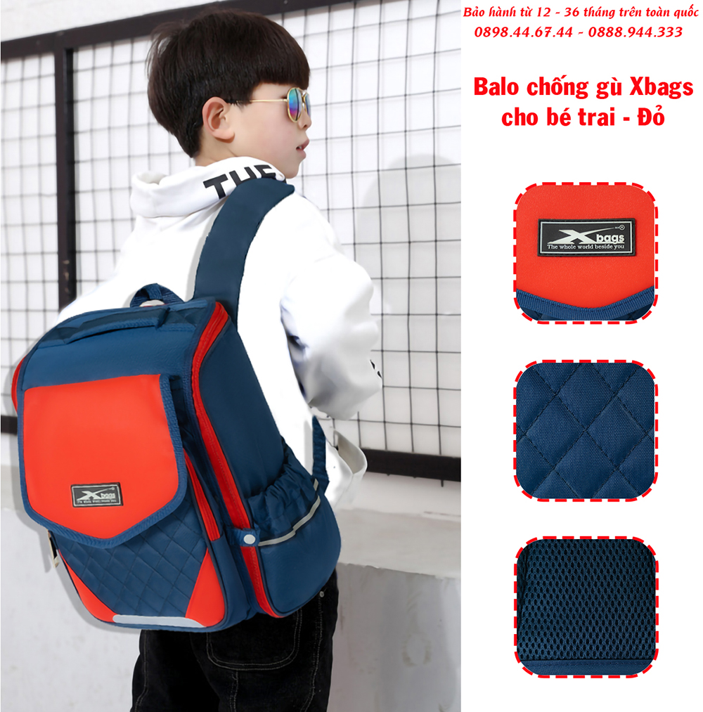 Balo Chống Gù Bé Trai Xbags Xb 3106, Balo Học SInh Tiểu Học Chống Tia UV, ít phai màu