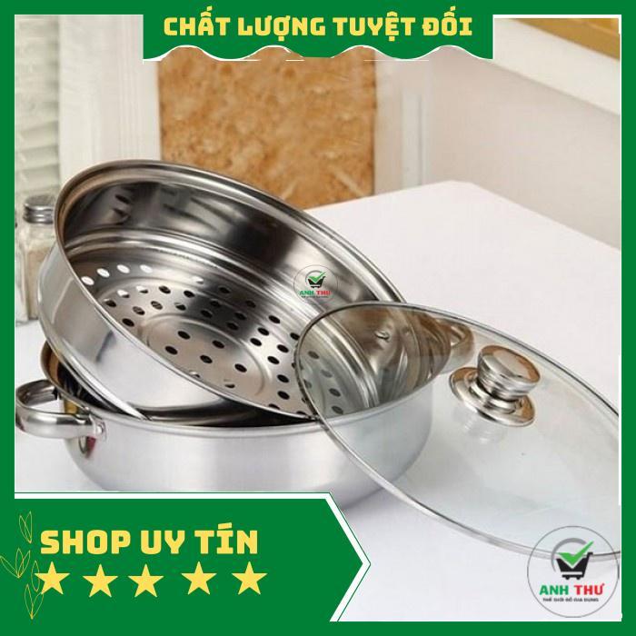 Nồi Hấp 2 Tầng Inox Kèm Xửng - Nồi Hấp 2 Tầng Sang Trọng Nhỏ Gọn Tiện Dụng