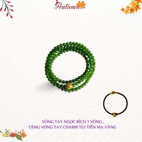 HCM- VÒNG TAY ĐÁ NGỌC BÍCH 3 VÒNG CHALCEDONY