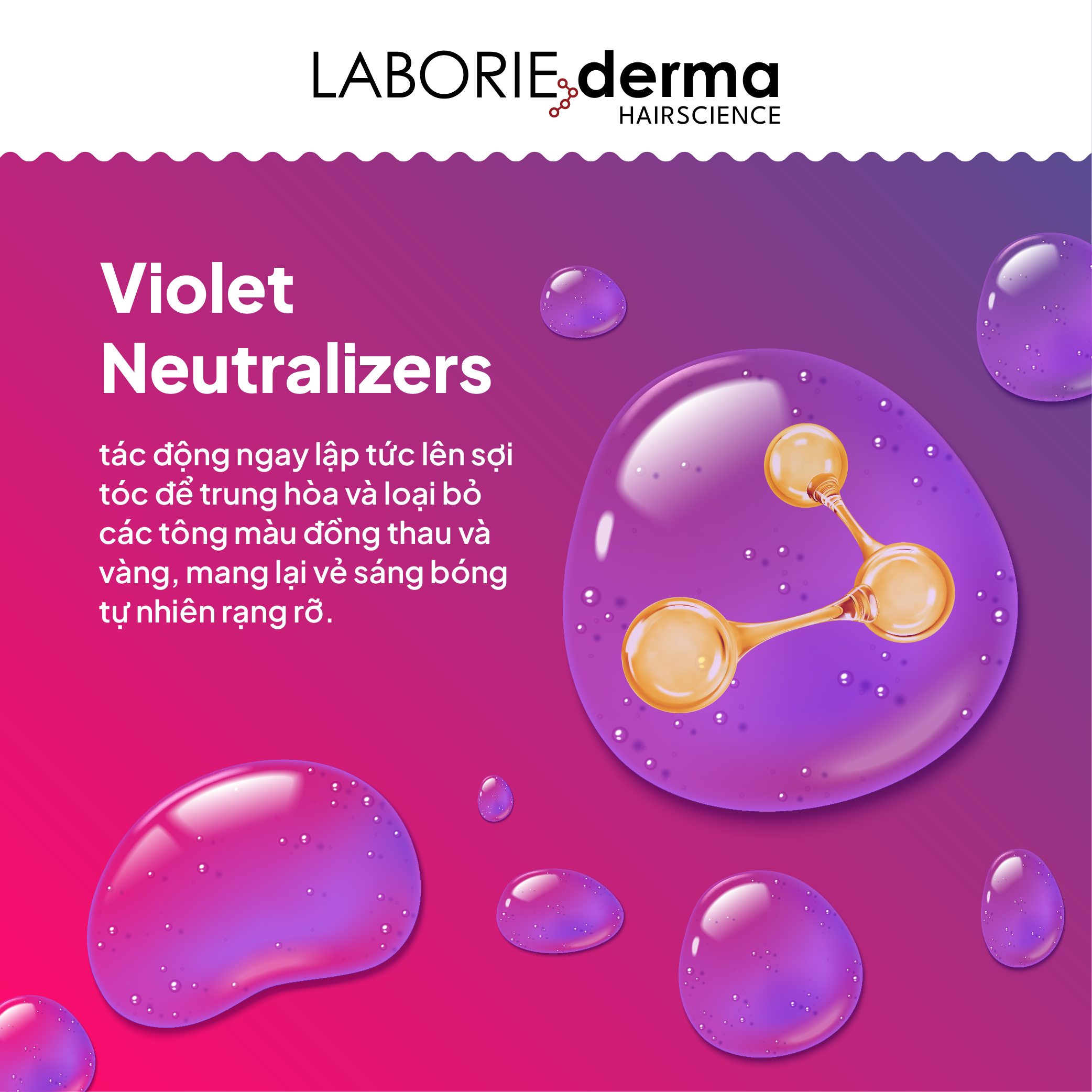 Dầu gội tím giúp làm sáng và đều màu tóc LABORIE derma Colored Shampoo - 250ml