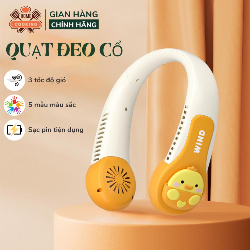 Quạt đeo cổ mini WIND không cánh, quạt mini sạc tích điện USB dung lượng pin cao 3 cấp độ gió êm ái, bảo hành 12 tháng