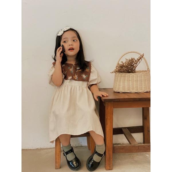 Đầm Cho Bé Mick and Milk 1,2,3,4,5,6 Tuổi Váy Trẻ Em Hàng Thiết Kế Phong Cách Vintage Chất Liệu Mát Mẻ Dễ Thương
