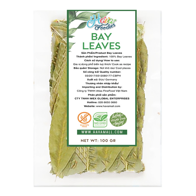 Lá Nguyệt Quế Khô Thương Hiệu Hava Foodies Gói 100g – Bay Leaves