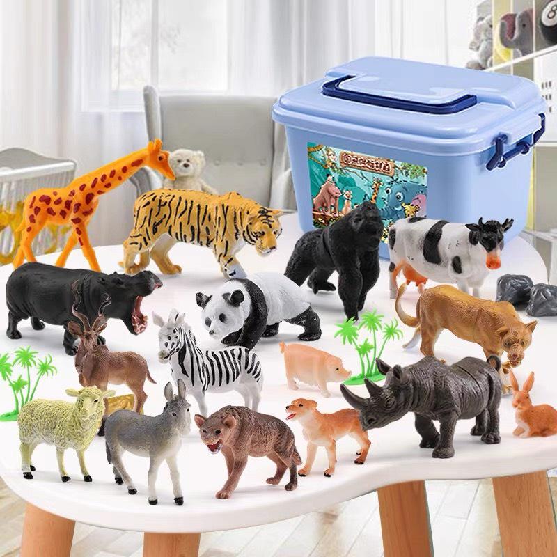 Bộ đồ chơi mô hình động vật 58 chi tiết thú rừng hoang dã nhựa an toàn giúp bé nhận biết thế giới xung quanh