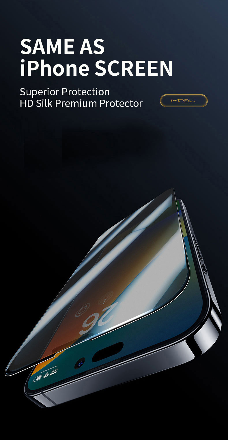 Miếng Dán Cường Lực Mipow Kingbull Chống Vân Tay ANTI-GLARE Premium Silk HD (2.7D) dành cho iPhone 14 / iPhone 14 Plus/ iPhone 14 Pro/ iPhone 14 ProMax- Hàng chính hãng