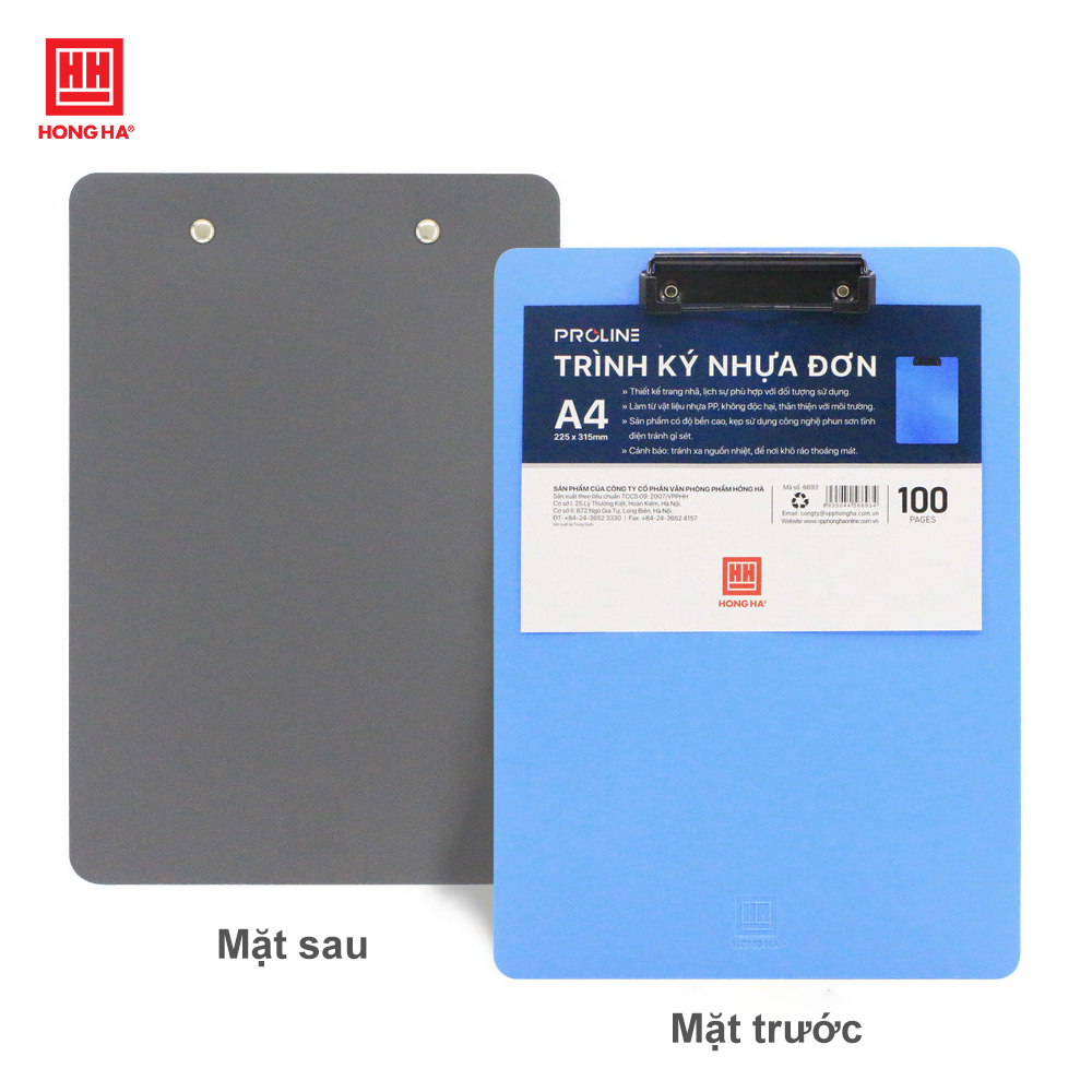 Trình ký nhựa đơn A4 Hồng Hà - 6693
