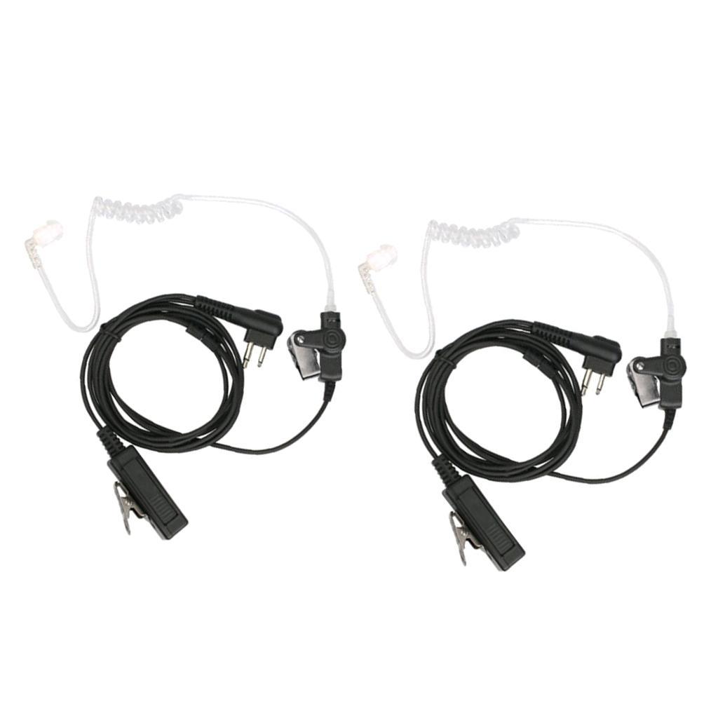 2Pcs Radios Earpiece Headset 2-Pin  Acoustic Tube   Earpiece
