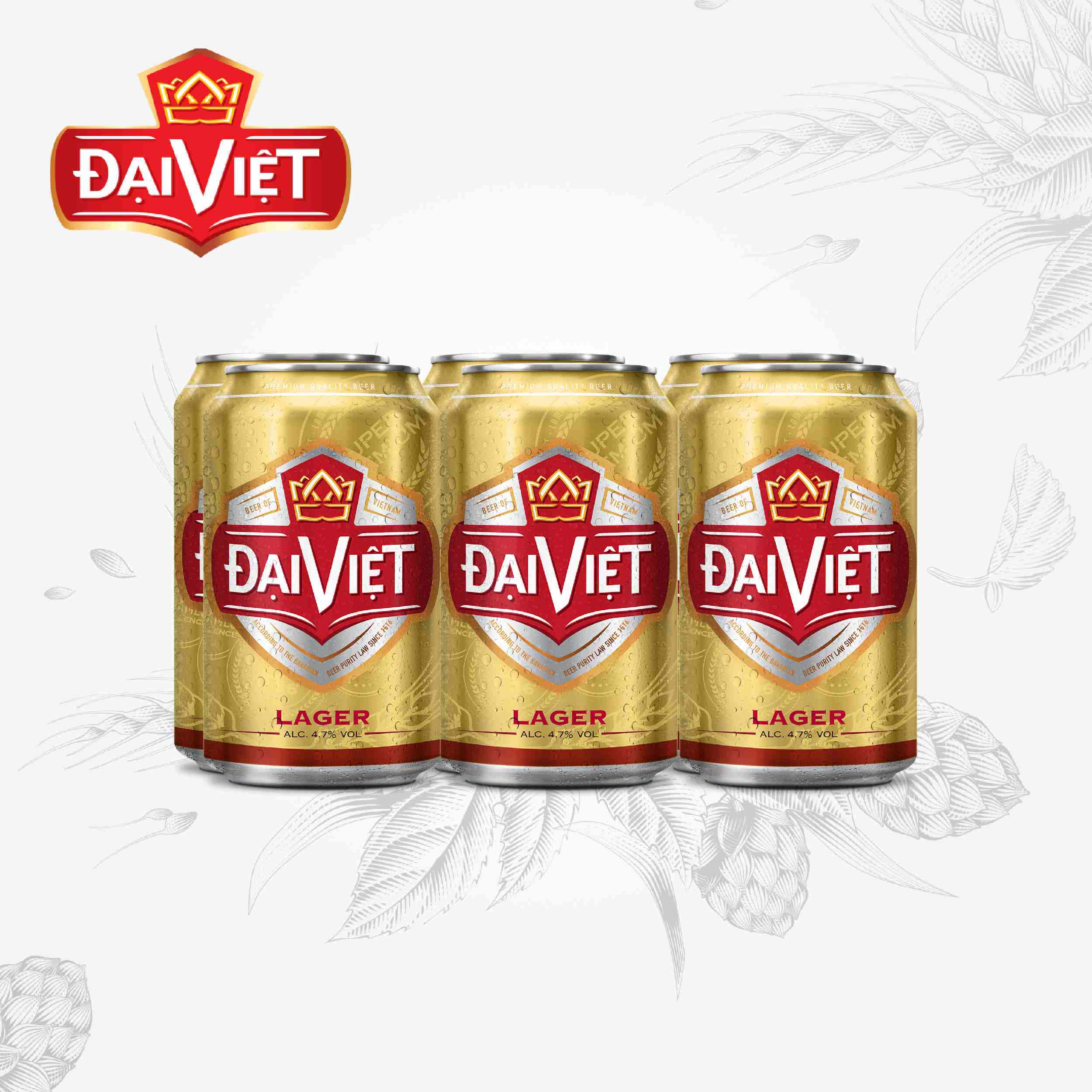 Bia Lager Đại Việt, Bia vàng sản xuất theo công nghệ Bia Đức, không hóa chất, đậm vị bia việt.